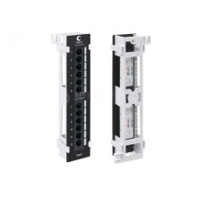 Патч-панель настенная, 12 портов RJ-45, категория 5E, Dual IDC с подставкой, черная