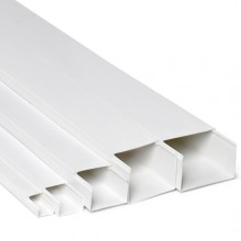 Кабель-канал 15x10x2000, двойной замок, белый (ПожТехКабель)