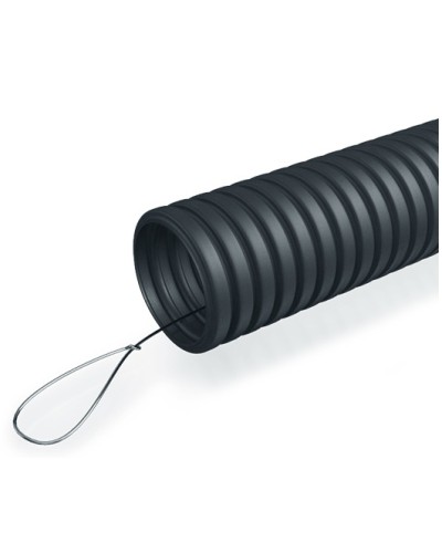 Труба гофр. ПНД 40 мм с зондом ПожТехКабель (15 м) в Хасавюрте Труба гофрированная Pintop.ru