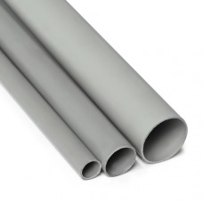 Труба гладкая самозатухающая ПВХ д.16 мм (3м) цвет серый ПожТехКабель 712-001