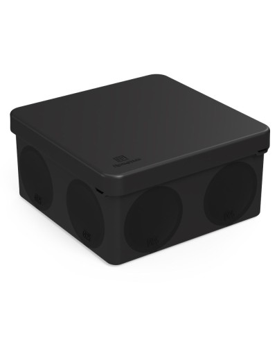 Коробка распред. 60-0300-9005м двухкомп. (HF) черная 100х100х50 (8шт/уп) Промрукав (60-0300-9005м) в Хасавюрте Распределительные коробки Pintop.ru