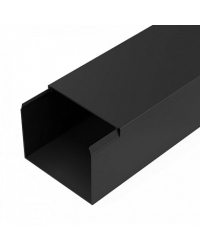 Кабель-канал черный 2-й замок в п/э 80х60 мм (8 м/уп) Промрукав (PR03.0220) в Хасавюрте Огнестойкие кабельные линии Pintop.ru