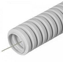 Труба гофрированная ПВХ тяжелая 750 Н серая с/з д16 (50м/уп) Промрукав (PR.0116415)