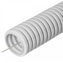 Труба гофрированная ПВХ сверхтяжелая 1100 Н серая с/з д20 (100м/4800м уп/пал) Промрукав (PR.0120321)