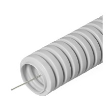 Труба гофрированная ПВХ тяжелая 750 Н серая с/з д20 (100м/4800м уп/пал) Промрукав PR.0120410