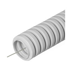 Труба гофрированная ПВХ тяжелая 750 Н серая с/з д20 (100м/4800м уп/пал) Промрукав PR.0120410