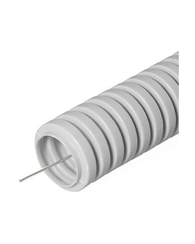 Труба гофрированная ПВХ тяжелая 750 Н серая с/з д20 (100м/4800м уп/пал) Промрукав PR.0120410 в Хасавюрте Труба гофрированная Pintop.ru