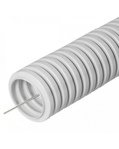 Труба гофрированная ПВХ сверхтяжелая 1100 Н серая с/з д25 (50м/2600м уп/пал) Промрукав (PR.0125325) в Хасавюрте Труба гофрированная Pintop.ru
