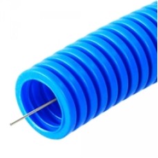 Труба гофрированная ПП тяжёлая 750 Н безгалогенная (HF) синяя с/з д32 (25м/1375м уп/пал) Промрукав (PR02.0058)