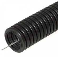 Труба гофрированная ПНД легкая 350 Н безгалогенная (HF) стойкая к ультрафиолету черная с/з д16 (50м/уп) Промрукав (PR02.0122)