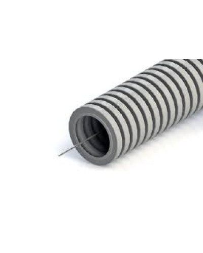 Труба гофрированная ПНД лёгкая 350 Н безгалогенная (HF) стойкая к ультрафиолету серая с/з д20 (100м/4800м уп/пал) Промрукав PR02.0130 в Хасавюрте Труба гофрированная Pintop.ru