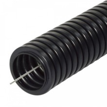 Труба гофрированная ПА безгалогенная (HF) стойкая к ультрафиолету черная с/з д16 (25м/уп) Промрукав (PR02.0258)