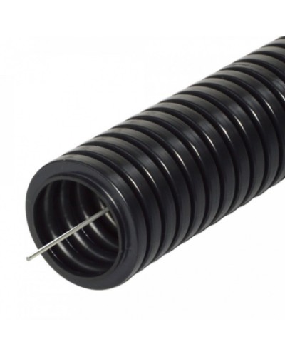 Труба гофрированная ПА негорючая (НГ) стойкая к ультрафиолету (УФ) черная с/з д32 (10м/уп) Промрукав (PR02.0270) в Хасавюрте Труба гофрированная Pintop.ru