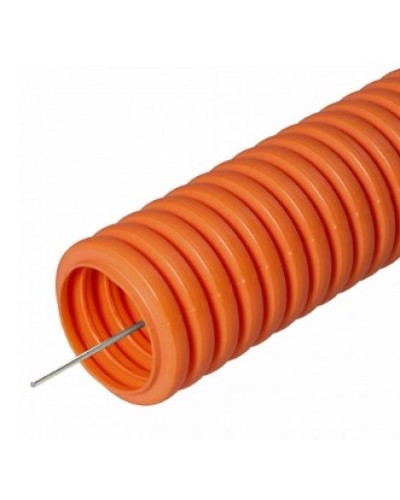 Труба гофрированная ПНД лёгкая 350 Н безгалогенная (HF) оранжевая с/з д40 (15м/960м уп/пал) Промрукав (PR.024061) в Хасавюрте Труба гофрированная Pintop.ru