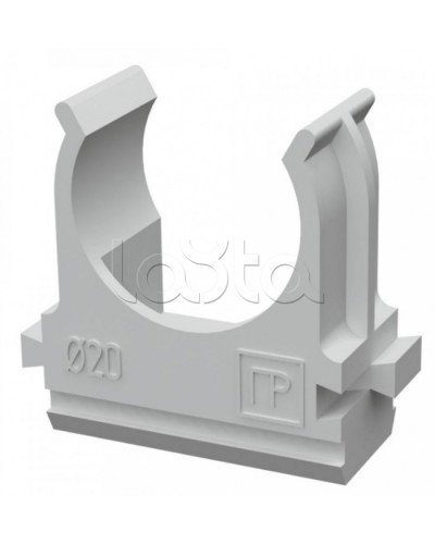 Крепеж-клипса для труб АБС-пластик в п/э д20 (100шт/1500шт уп/кор) Промрукав (PR.02620) в Хасавюрте Держатели, клипсы, скобы Pintop.ru