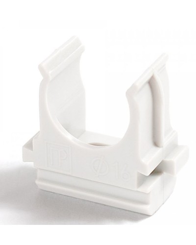 Крепёж-клипса для труб Полистирол белая д20 (100шт/1500шт уп/кор) Промрукав (PR.02720б) в Хасавюрте Держатели, клипсы, скобы Pintop.ru