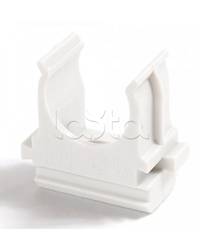 Крепёж-клипса для труб Полистирол белая д25 (100шт/1000шт уп/кор) Промрукав (PR.02725б) в Хасавюрте Держатели, клипсы, скобы Pintop.ru