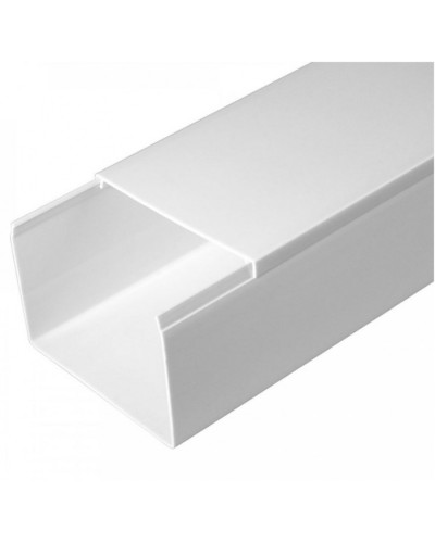 Кабель-канал белый 2-й замок в п/э 80х60 (8 м/уп) Промрукав (PR03.0058) в Хасавюрте Кабель-канал Pintop.ru