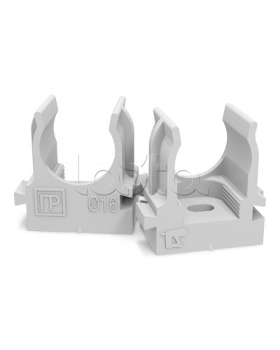 Крепеж-клипса для труб для монтажного пистолета серая в п/э д16 (100шт/1100шт уп/кор) Промрукав PR13.0119 в Хасавюрте Держатели, клипсы, скобы Pintop.ru