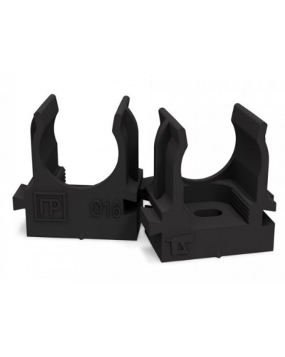 Крепеж-клипса для труб для монтажного пистолета черная в п/э д16 (100шт/1100шт уп/кор) Промрукав (PR13.0131) в Хасавюрте Держатели, клипсы, скобы Pintop.ru