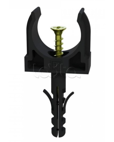 Крепеж-клипса с дюбелем и саморезом черная д20 в малой упаковке (10шт/900шт уп/кор) Промрукав (PR13.0312) в Хасавюрте Крепеж: Дюбели, шурупы, саморезы Pintop.ru