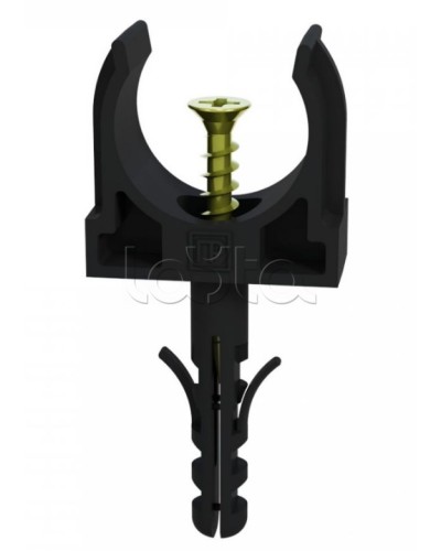 Крепеж-клипса с дюбелем и саморезом черная д25 в малой упаковке (10шт/450шт уп/кор) Промрукав (PR13.0313) в Хасавюрте Держатели, клипсы, скобы Pintop.ru