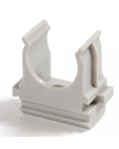 Крепёж-клипса для труб д16 безгалогенная (HF) атмосферостойкая серая (100шт/2000шт уп/кор) Промрукав (PR13.0344) в Хасавюрте Держатели, клипсы, скобы Pintop.ru