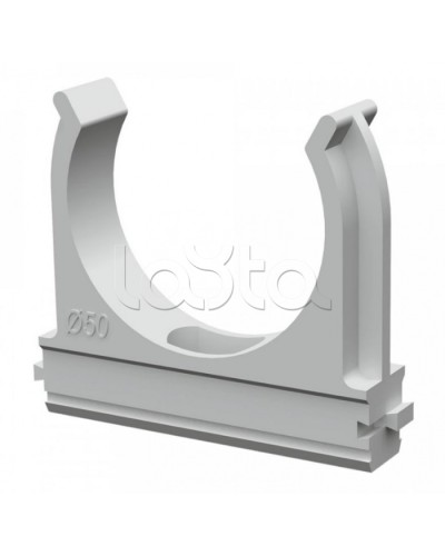 Крепёж-клипса для труб д50 безгалогенная (HF) атмосферостойкая серая (10шт/200шт уп/кор) Промрукав (PR13.0349) в Хасавюрте Держатели, клипсы, скобы Pintop.ru