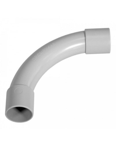 Соединитель угловой д20 безгалогенный (HF) атмосферостойкий серый (50шт/450шт уп/кор) Промрукав (PR13.0357) в Хасавюрте Повороты, муфты, тройники Pintop.ru