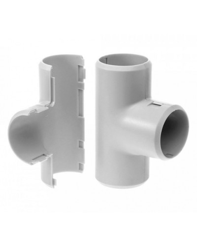 Тройник разборный д25 безгалогенный (HF) атмосферостойкий серый (30шт/300шт уп/кор) Промрукав (PR13.0366) в Хасавюрте Повороты, муфты, тройники Pintop.ru