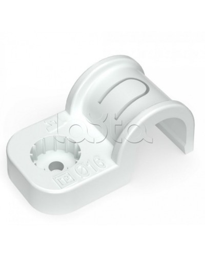 Крепеж-скоба пластиковая односторонняя для прямого монтажа серая в п/э д16 Промрукав (PR13.0368) в Хасавюрте Держатели, клипсы, скобы Pintop.ru