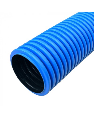 Труба гофрированная двустенная ПНД жесткая тип 1250 (SN33) синяя d90 мм 5,7м (34,2м/уп) Промрукав (PR15.01050) в Хасавюрте Труба гофрированная Pintop.ru