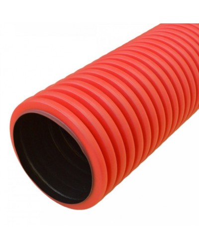 Труба гофрированная двустенная ПНД жесткая тип 750 (SN8) красная д200 6м (12м/уп) Промрукав (PR15.0188) в Хасавюрте Труба гофрированная Pintop.ru