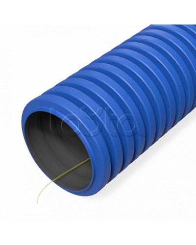Труба гофрированная двустенная ПНД гибкая тип 750 (SN38) с/з синяя d50 мм (150м/уп) Промрукав (PR15.0277) в Хасавюрте Труба гофрированная Pintop.ru