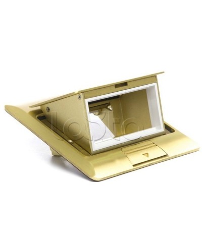 Люк в пол на 2 модуля (45х45мм), латунь Экопласт 70020 в Хасавюрте Системы лючков и колонн Pintop.ru