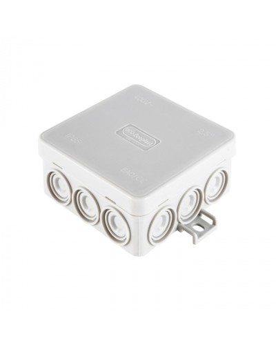 Коробка огн. E110, о/п 85х85х38мм, без галогена, 12 вых., IP55, 4P, серый Экопласт (43155HF-GR) в Хасавюрте Распределительные коробки Pintop.ru