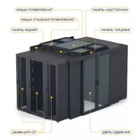 Крыша откидная поликарбонат 800 × 900 ЭМаг 12/24В для шкафа ШТК-СП-×.8.× ЦМО ЦОД-СП-КОП-НО-800.900-9005