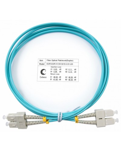 Шнур оптический duplex SC-SC 50/125 mm OM3 2м LSZH Cabeus FOP-50-SC-SC-2m в Хасавюрте Патч-корды и пигтейлы Pintop.ru