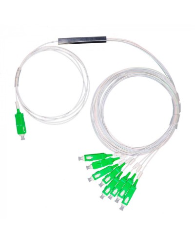 Разветвитель план 1х8 окон SC/APC 9/125 вывод 1,5м буфер 0.9мм 1260/1650 Cabeus (FCT-PLC-1/8-9-SC/A-1.5-0.9) в Хасавюрте Оптические разветвители (сплиттеры) Pintop.ru