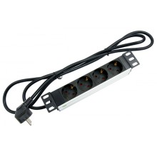 Блок евророзеток для 10" шкафов, горизонтальный, 4 розетки, 16 A Cabeus PDU-4P-2EU