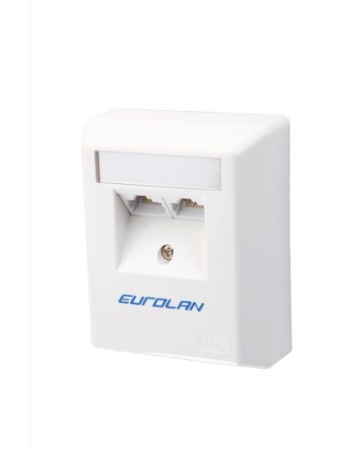 Настенная коробка 2-портовая UTP категории 6 угловая, белый Eurolan (12D-U6-02WT) в Хасавюрте Розетки компьютерные и телефонные Pintop.ru