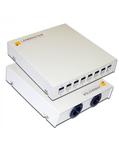 Кросс оптический настенный, металлический, на 8 SC адаптеров LANMASTER (LAN-FOBM-WM-8SC) в Хасавюрте Кросс оптический Pintop.ru