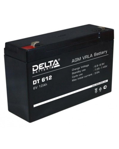 Аккумулятор свинцово-кислотный Delta DT 612 в Хасавюрте Электротехническое оборудование Pintop.ru