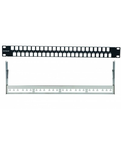 Наборная коммутационная панель 19”, 1U, 48 портов UTP/FTP Eurolan (27F-00-48BL) в Хасавюрте Патч-панели Pintop.ru