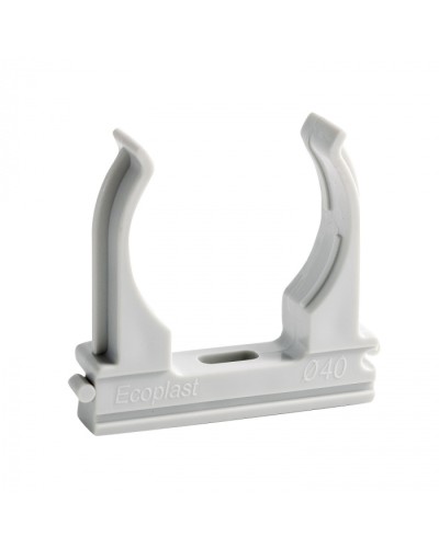 CF40G Держатель (клипса), без галогена, для труб D40мм (10шт) Экопласт (41740-10HF) в Хасавюрте Держатели, клипсы, скобы Pintop.ru