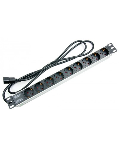 Блок на 9 розеток IEC 320 горизонтальный для 19 шкафов Cabeus PDU-9P-2IEC в Хасавюрте Блоки розеток Pintop.ru