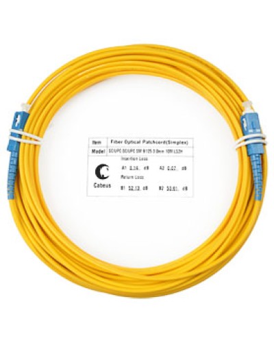 Патч-корд волоконно-оптический (шнур) SM 9/125 simplex SC-SC LSZH (10м) Cabeus FOP(s)-9-SC-SC-10m в Хасавюрте Патч-корды оптические Pintop.ru