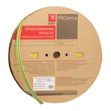 Термоусаживаемая трубка ТУТ нг 10/5 жел-зел рулон EKF PROxima (tut-10-yg)