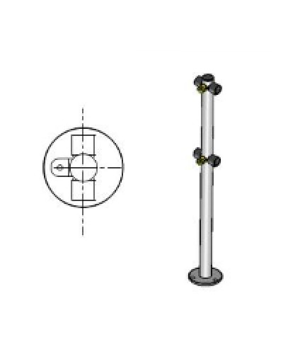 Стойка ограждения с 2-мя полупетлями под поворотную створку или секцию Т-образная по 2 муфты слева и справа Oxgard Стойка ограждения с 2-мя полупетлями Т-образная (ВЗР 1996.09.21) в Хасавюрте Ограждения Pintop.ru