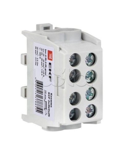 Клемма распределительная КСР с двойным винтом 2x35/2x25 серая EKF PROxima (ksr-2.35-2.25-grey) в Хасавюрте Клеммные колодки Pintop.ru